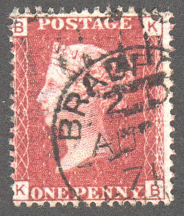 Great Britain Scott 33 Used Plate 127 - KB - Click Image to Close